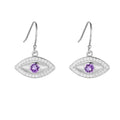 Amethyst Evil Eye Earrings by Fine Color Jewels