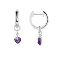 Amethyst Heart Earrings by Fine Color Jewels