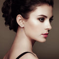Amethyst Open Hoop Earrings by Fine Color Jewels