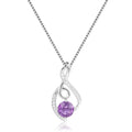Amethyst Treble Clef Music Necklace by Fine Color Jewels