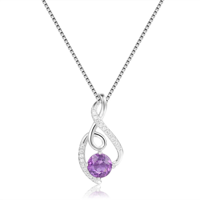Amethyst Treble Clef Music Necklace by Fine Color Jewels