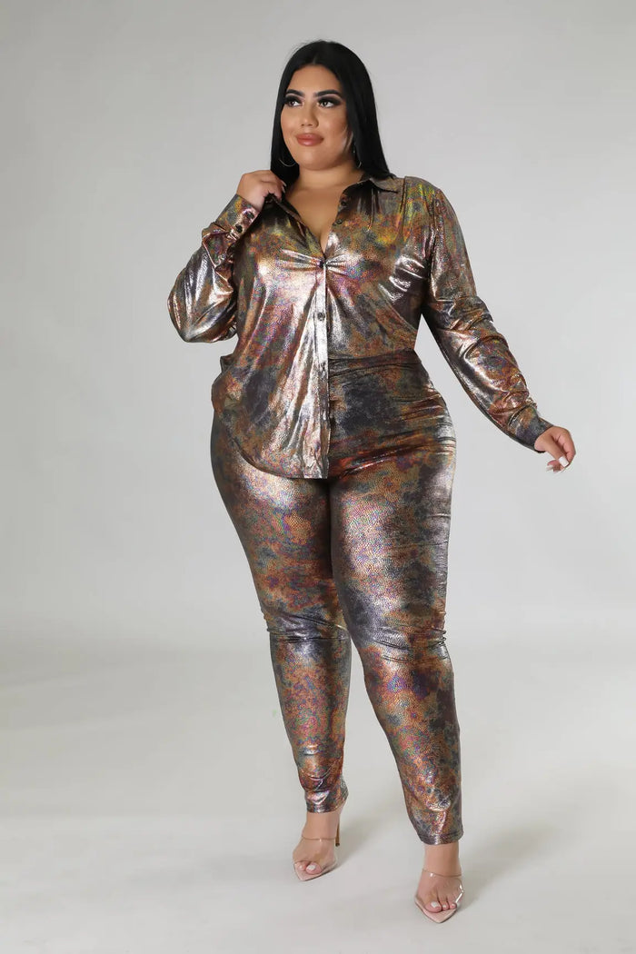 Amilia Love Pant Set - Plus Size by Fasheabe