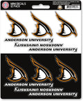 Anderson University Ravens 12-Piece Mini Decal Sticker Set, 5x6 Inch Sheet, Gift for football fans for any hard surfaces around home, automotive, personal items by Fielders Choice