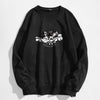 Angel and Letter Graphic Oversized Thermal Sweatshirt