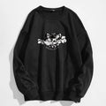 Angel and Letter Graphic Oversized Thermal Sweatshirt by DailySale