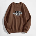 Angel and Letter Graphic Oversized Thermal Sweatshirt by DailySale