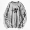 Angel and Letter Graphic Oversized Thermal Sweatshirt by DailySale