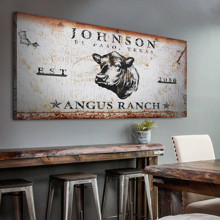 Angus Ranch Sign III by Tailored Canvases