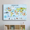 Animals And Countries Map Sign by Tailored Canvases