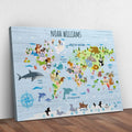 Animals And Countries Map Sign by Tailored Canvases