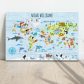 Animals And Countries Map Sign by Tailored Canvases