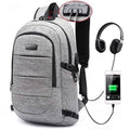 Anti Theft Waterproof Classic Backpack with USB Charging Port and Headphone Interface by DailySale