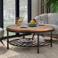 Antique Natural Coffee Table with Living Room Storage Rack by DailySale