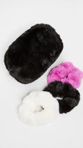 Apparis Francesca Bundle Set Faux fur Set of 3 scrunchies and Bag by Vanessa Jane