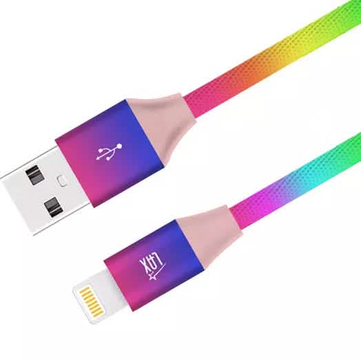 MFi Certified Colorful Rainbow Lightning Cables for Apple iPhone and iPad by DailySale