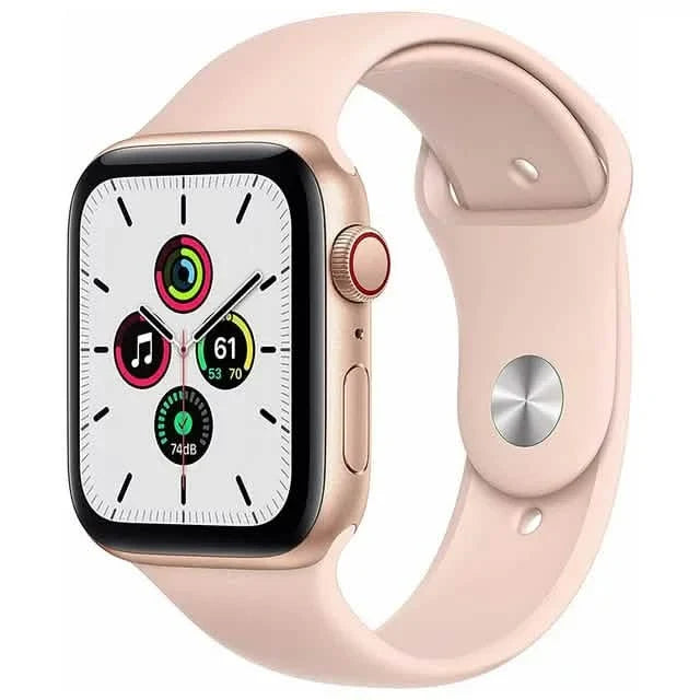 Apple Watch SE 40mm GPS Cellular Aluminum Gold Case Pink Sport Band (Refurbished) by DailySale