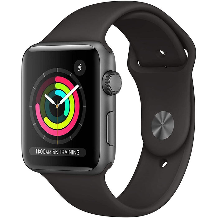 Apple Watch Series 3 GPS 42mm Space Gray Aluminum Case with Black Sport Band (Refurbished) by DailySale