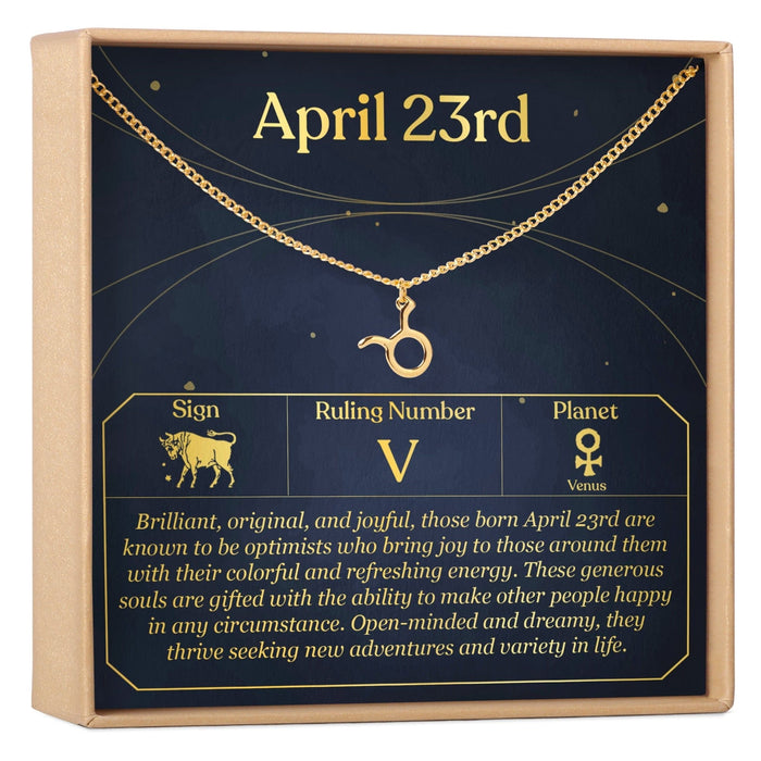 April 23rd Taurus Necklace by Dear Ava