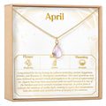 April Birthday Quartz Birthstone Necklace by Dear Ava