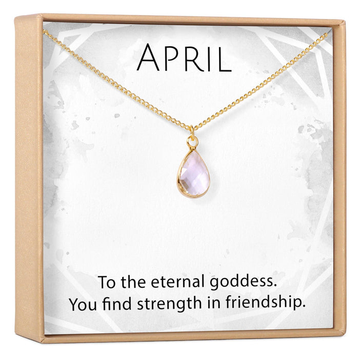 April Birthstone / Diamond Crystal Charm Necklace by Dear Ava