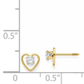 14k Yellow Gold Birthstone Heart Stud Earrings by Fine Color Jewels