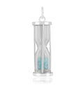 Natural Aquamarine Hourglass Pendant Necklace by Fine Color Jewels