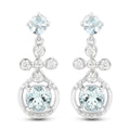 Aquamarine Dangle Earrings Sterling Silver by Fine Color Jewels