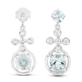 Aquamarine Dangle Earrings Sterling Silver by Fine Color Jewels