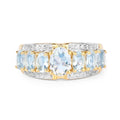 Aquamarine Diamond Engagement Ring by Fine Color Jewels