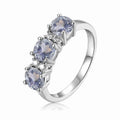 Aquamarine Three Stone Ring by Fine Color Jewels