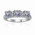 Aquamarine Three Stone Ring by Fine Color Jewels