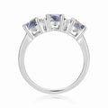 Aquamarine Three Stone Ring by Fine Color Jewels