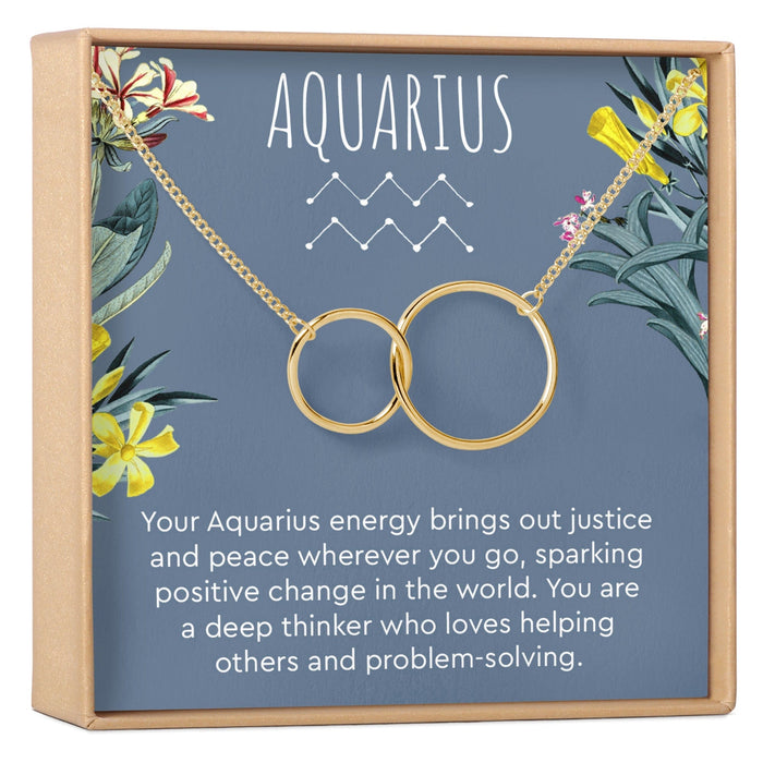 Aquarius Zodiac Gift Necklace by Dear Ava