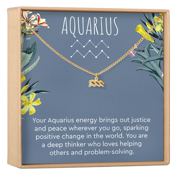 Aquarius Zodiac Gift Necklace by Dear Ava