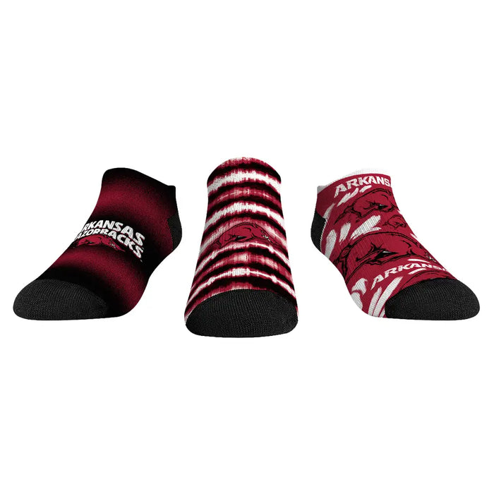 Arkansas Razorbacks - Low Cut - Make Some Noise (3-Pack) by Rock 'Em Socks