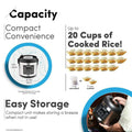 Aroma 20-Cup Digital Rice Cooker and Food Steamer (Refurbished) by DailySale