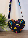 Asya Kente Heart Shaped Crossbody Bag by Duma Mbili LLC