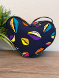 Asya Kente Heart Shaped Crossbody Bag by Duma Mbili LLC