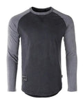 Athletic Fit Retro Contrast Raglan Tee - Charcoal by Boutique 23