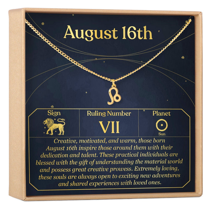 August 16th Leo Necklace by Dear Ava