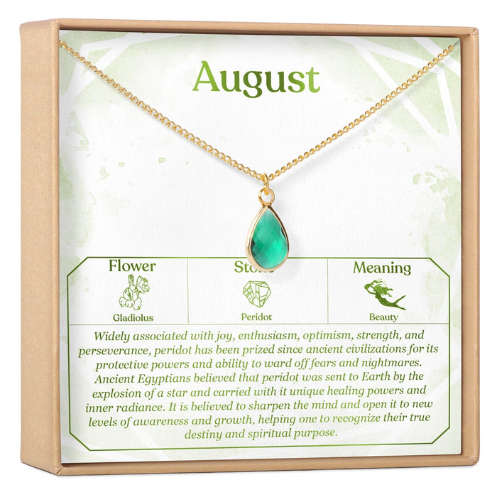 August Birthday Peridot Birthstone Necklace by Dear Ava