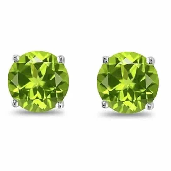 August Birthstone Peridot 925 Sterling Silver Round Cz Stud Earring by DailySale