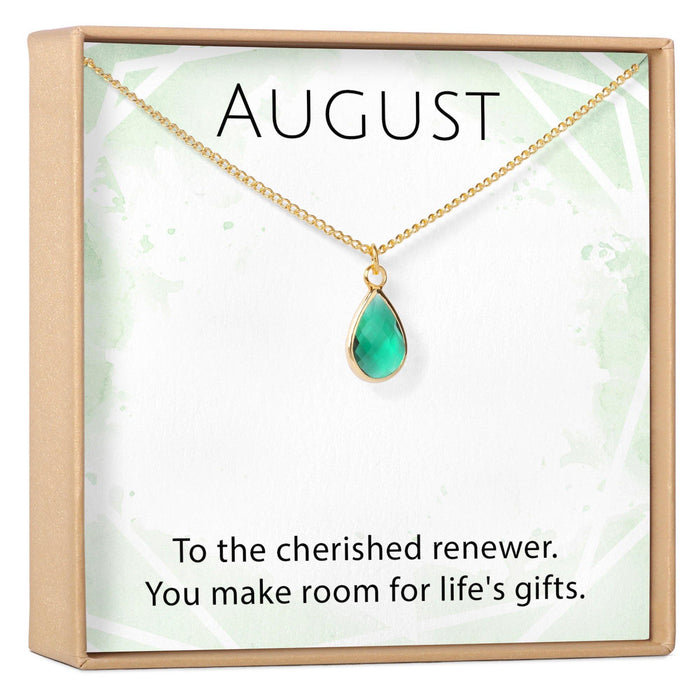 August Birthstone / Peridot Crystal Charm Necklace by Dear Ava