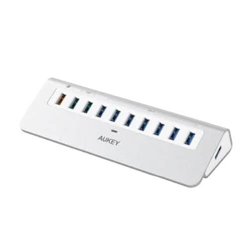 AUKEY CB-H6S 3 Charging Ports and 7 USB 3.0 Ports Aluminum Alloy Hub by DailySale