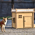 Aukfa 39.4” Wooden Dog House Puppy Shelter Kennel Outdoor & Indoor Dog Crate by DailySale