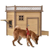 Aukfa 39.4” Wooden Dog House Puppy Shelter Kennel Outdoor & Indoor Dog Crate