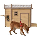 Aukfa 39.4” Wooden Dog House Puppy Shelter Kennel Outdoor & Indoor Dog Crate by DailySale