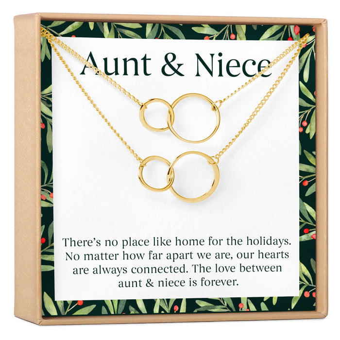 Aunt-Niece Christmas Double Circles Necklace Set by Dear Ava