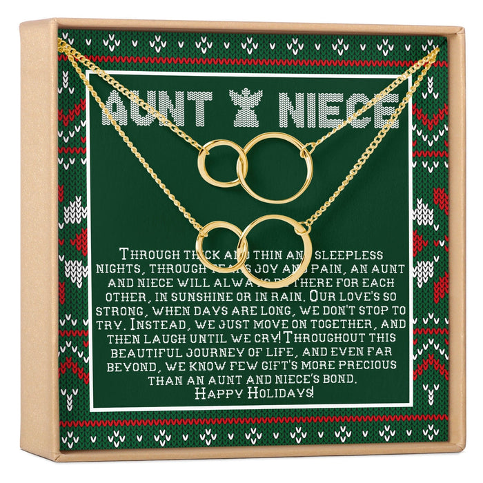 Aunt-Niece Christmas Double Circles Necklace Set by Dear Ava