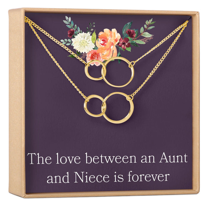 Aunt-Niece Double Circles Necklace Set by Dear Ava